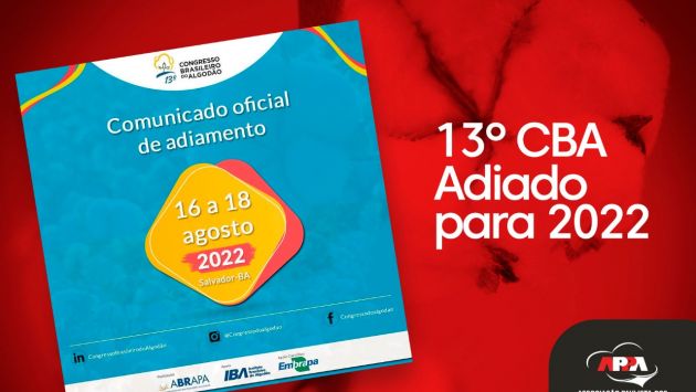 Nota Oficial adiamento do 13º CBA para os dias 16 a 18 de agosto de 2022, em Salvador/BA