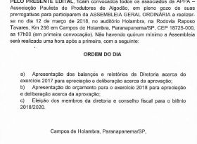 Edital Assembleia Geral Ordinária APPA - 12/03/18